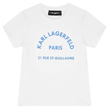 تيشيرت أولاد بالشعار  باللون الأبيض