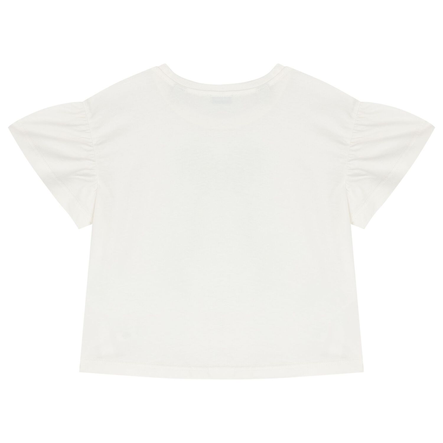 Girls White Bow T-Shirt, 1, hi-res