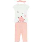 Baby Girls White & Orange Leggings Set, 1, hi-res