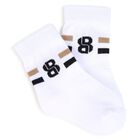 Baby Boys Beige, White & Black Logo Socks ( 3-Pack ) , 1, hi-res