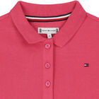 Girls Pink Logo Polo Shirt Dress, 1, hi-res