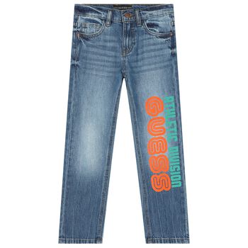 Boys Blue Logo Denim Jeans