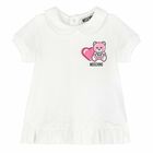 Younger Girls White & Pink Logo Short Set, 1, hi-res