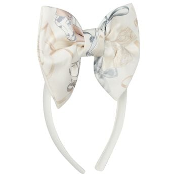 Girls Ivory Bow Headband