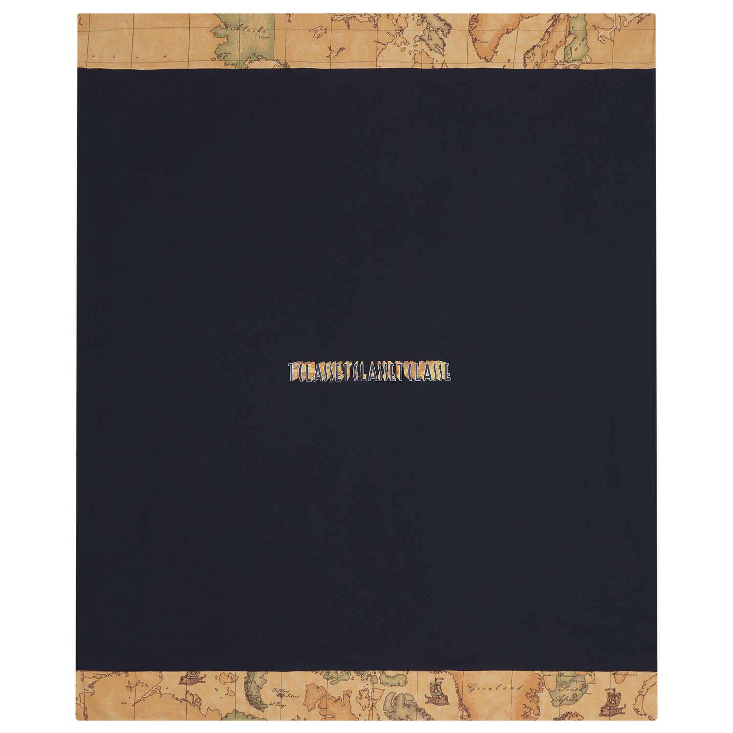 Navy Blue & Beige Geo Map Baby Blanket, 1, hi-res