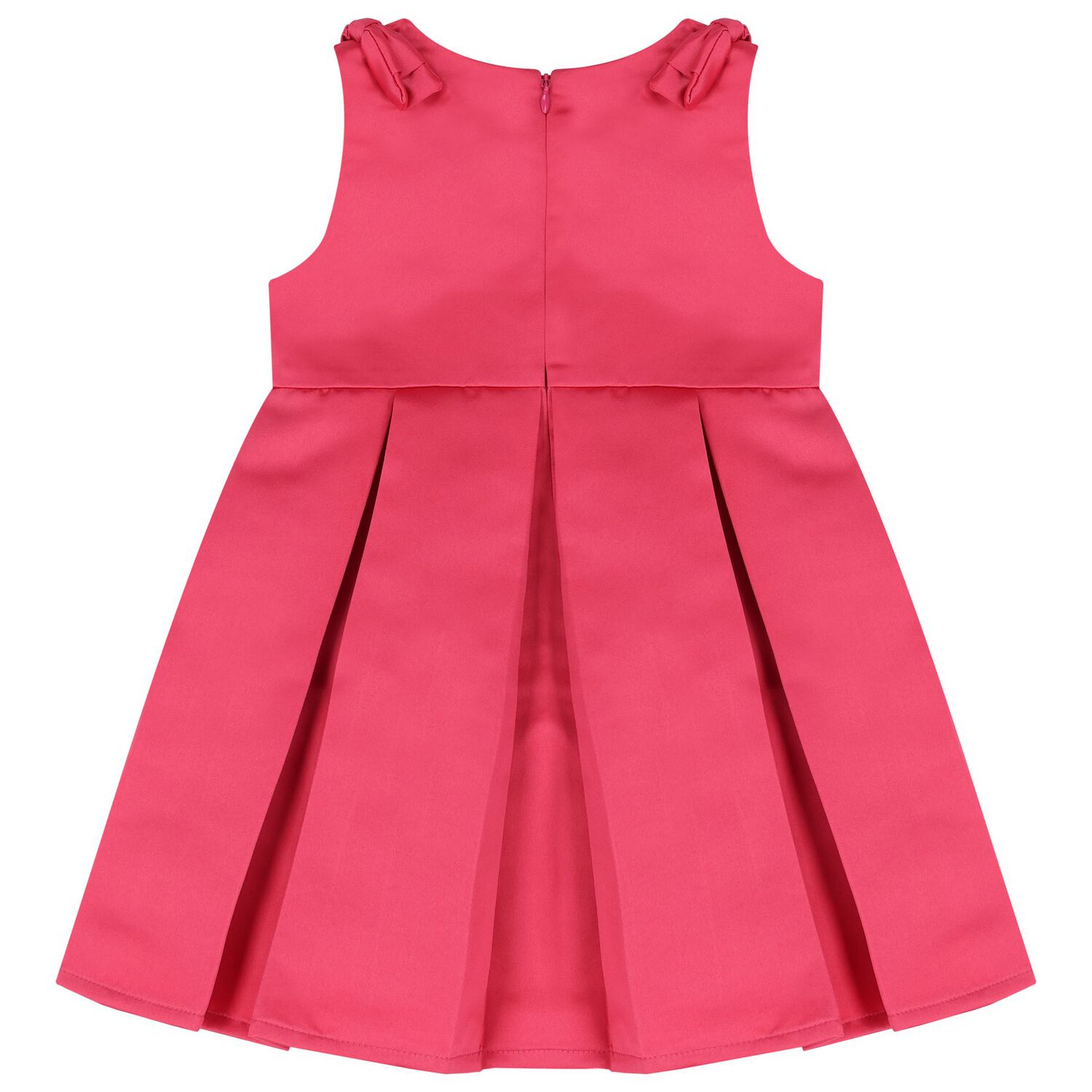 طقم فستان ساتان باللون الوردى للبنات  , 2, hi-res