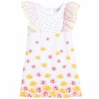 White Rose Print Cotton Dress, 1, hi-res