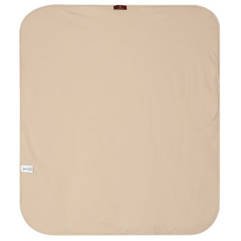 White & Beige Logo Baby Blanket