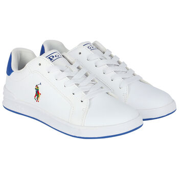 Boys White Logo Trainers