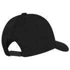 Black Embroidered Logo Cap, 1, hi-res