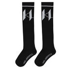 Girls Black Logo Socks, 1, hi-res