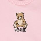 Younger Girls Pink Teddy Bear Logo Sweatshirt, 4, hi-res