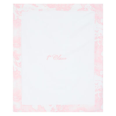White & Pink Logo Baby Blanket