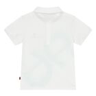 Younger Boys White & Aqua Logo Polo Shirt, 1, hi-res