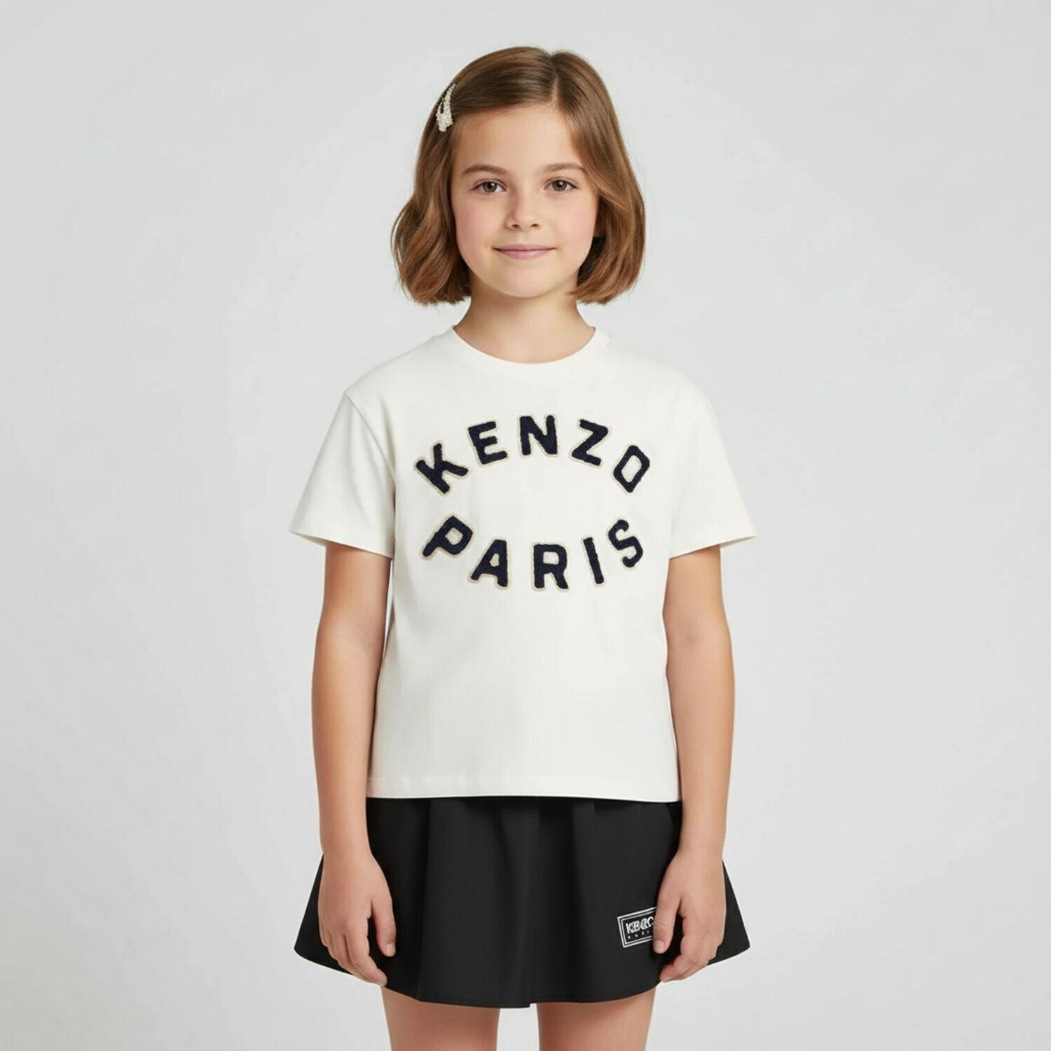 تيشيرت بالشعار باللون العاجي, 1, hi-res