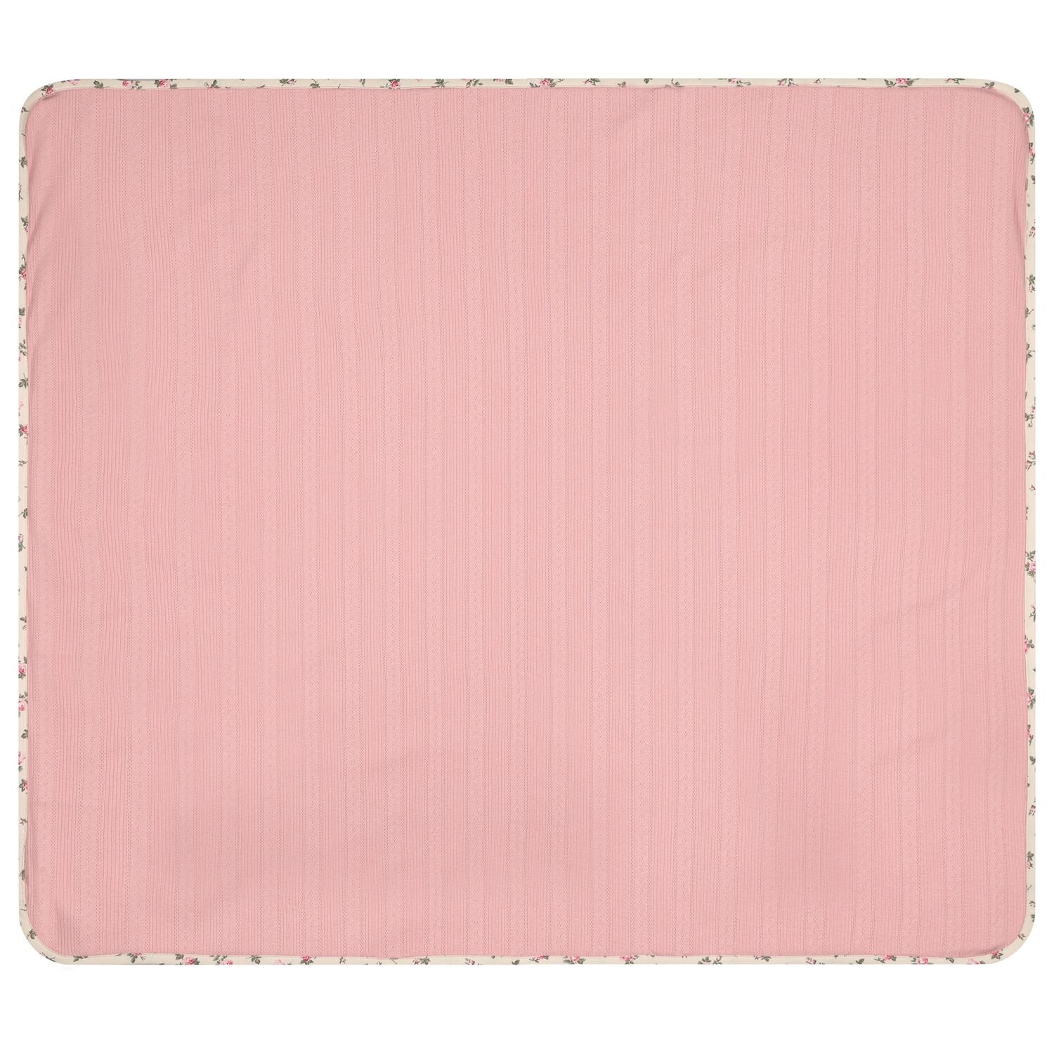Baby Girls Pink Floral Pointelle Blanket, 1, hi-res