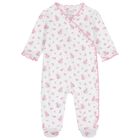 Baby Girls White & Pink Roses & Blooms Babygrow, 1, hi-res