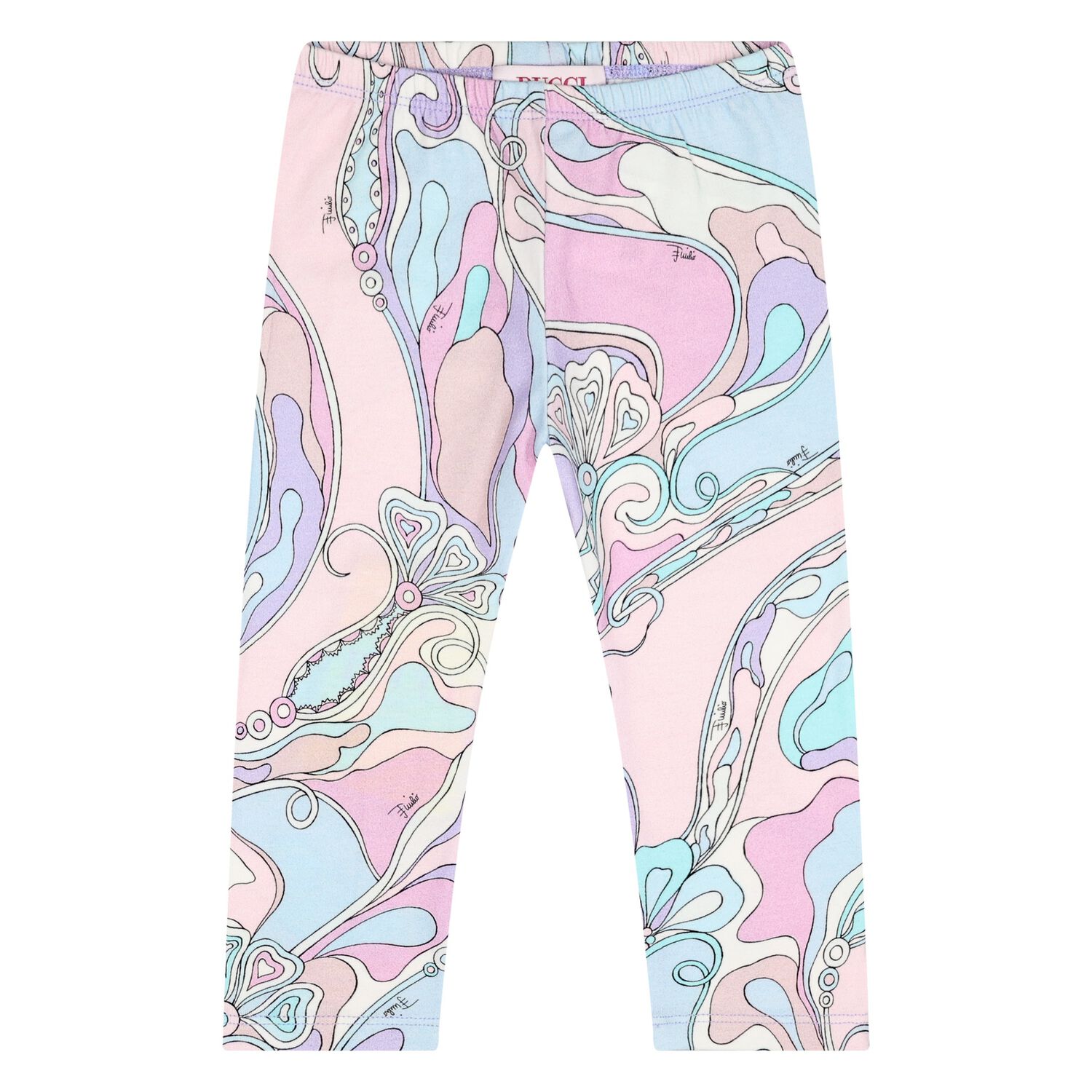 Younger Girls Pink & Blue Logo Orchidee Leggings, 1, hi-res