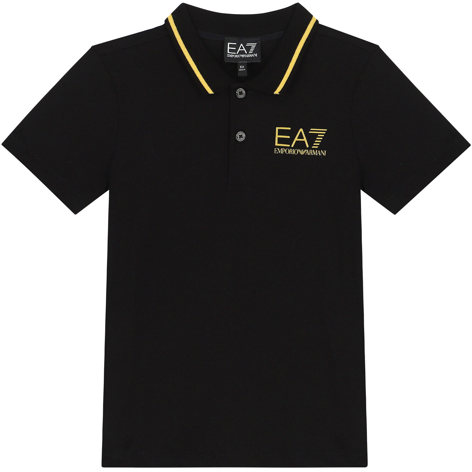 Boys Black Logo Polo Shirt, 3, hi-res