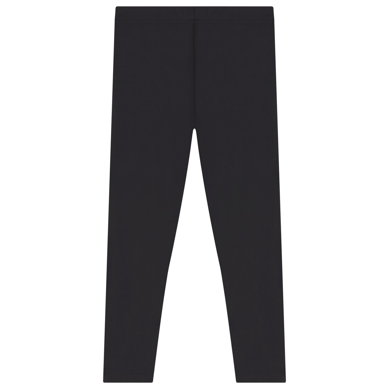 بنطال ضيق ناعم بشعار أسود للبنات, 1, hi-res