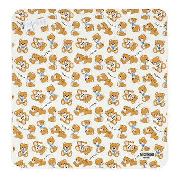 Ivory Teddy Logo Baby Blanket