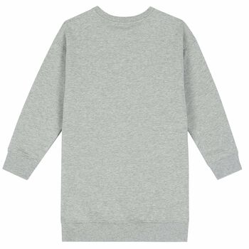 Girls Grey Crystal Logo Dress
