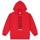 Boys Red Logo Hooded Top, 1, hi-res