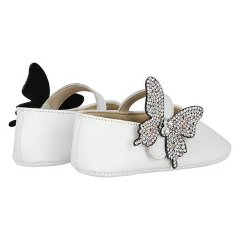 Baby Girls White Butterfly Shoes