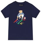 Boys Navy Blue Polo Bear T-Shirt, 1, hi-res