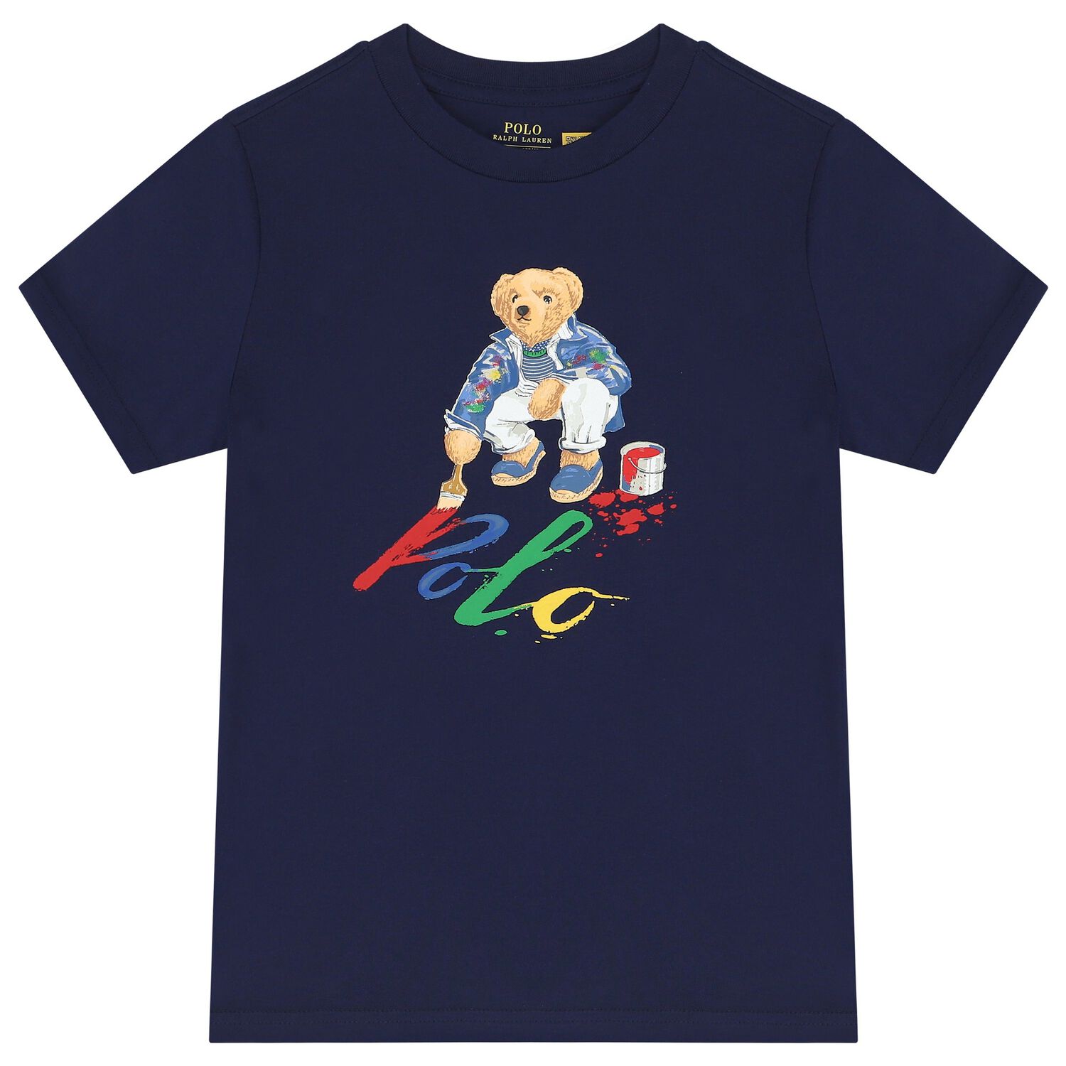 Boys Navy Blue Polo Bear T-Shirt, 1, hi-res