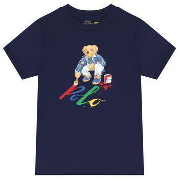 Boys Navy Blue Polo Bear T-Shirt
