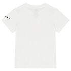 Girls White Teddy Bear Logo T-Shirt, 1, hi-res