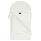 Baby Girls Ivory & Gold Bow Logo Nest, 1, hi-res