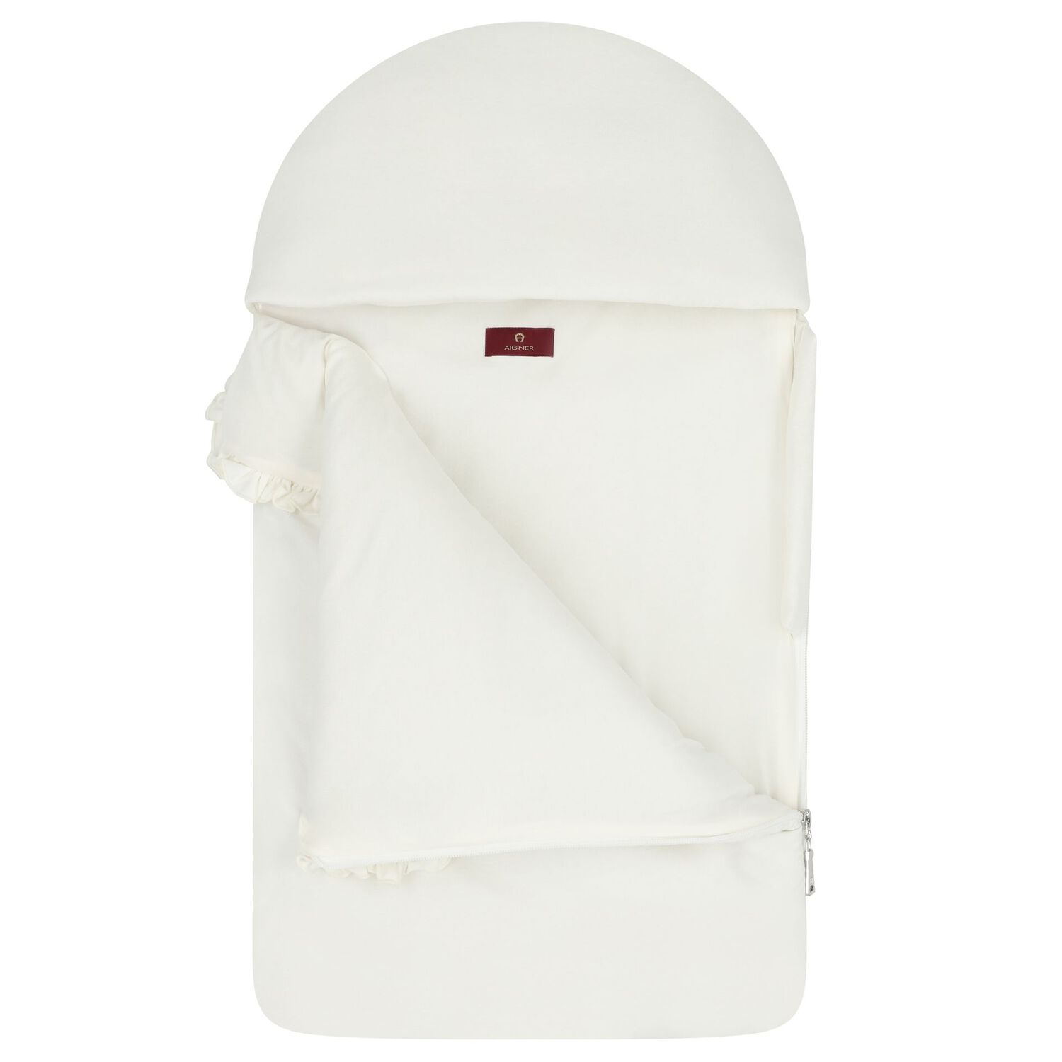 Baby Girls Ivory & Gold Bow Logo Nest, 1, hi-res