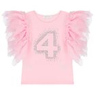 Girls Pink 4th Birthday T-Shirt, 3, hi-res