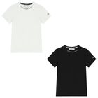 Boys White & Black Logo T-Shirts ( 2-Pack ), 1, hi-res