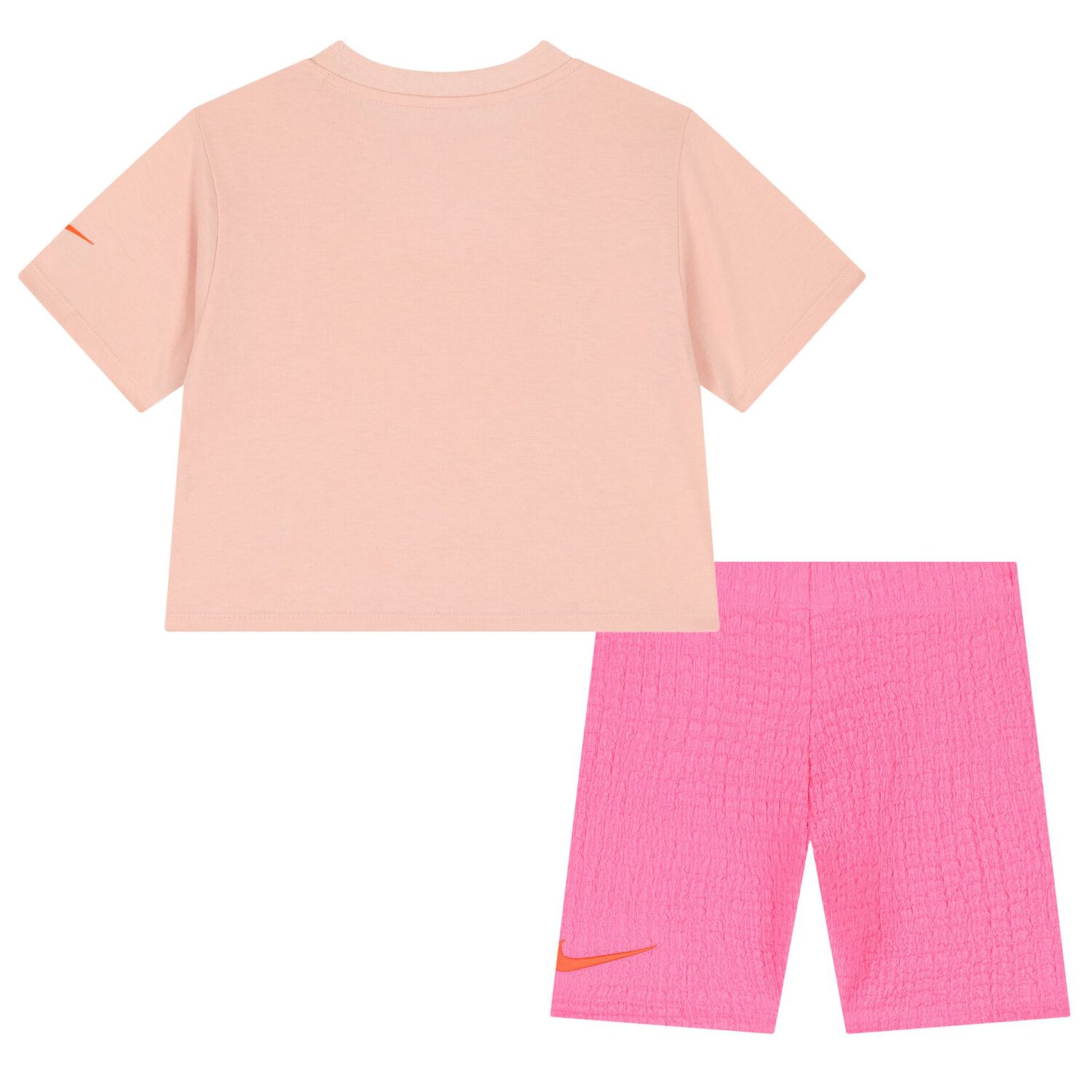 Girls Pink Logo Bike Shorts Set, 1, hi-res