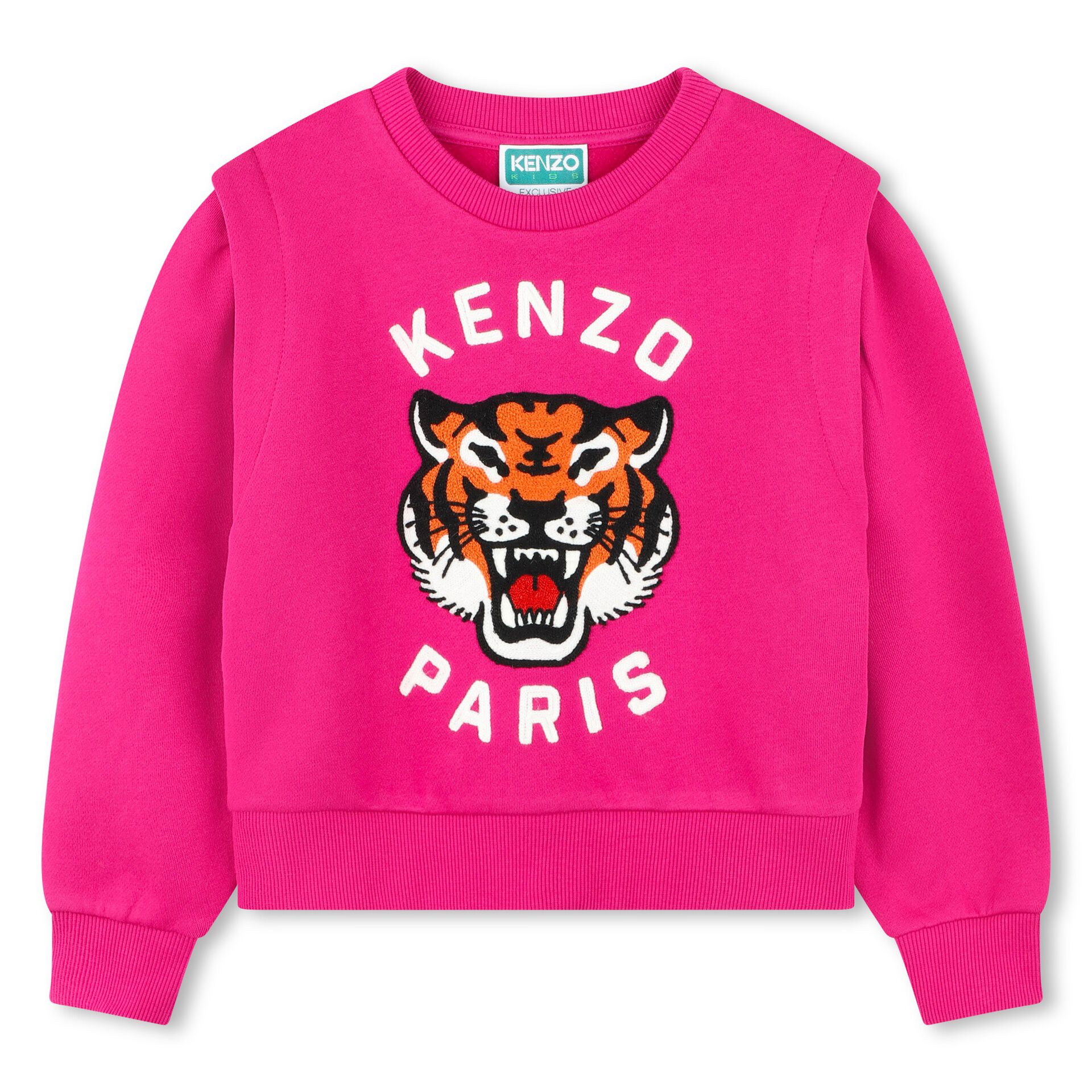 Girls Pink Lucky Tiger Logo Sweatshirt KENZO KIDS