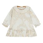 Baby Girls White & Gold Geo Map Dress Set, 1, hi-res