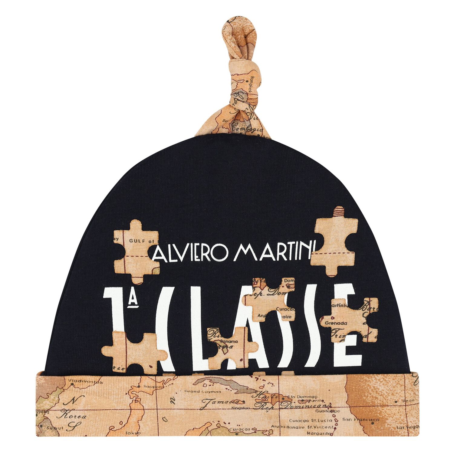 قبعة أولاد بالشعار باللون البيج والكحلي للأطفال , 1, hi-res image number null