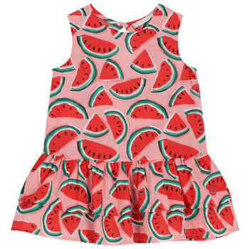 Girls Pink Watermelon Dress