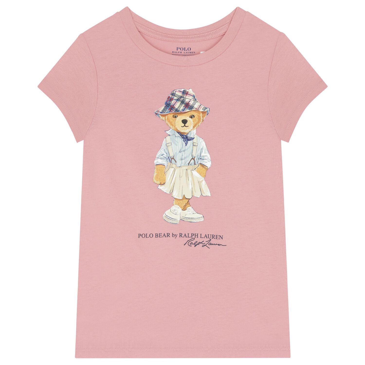 Girls Pink Polo Bear T-Shirt, 1, hi-res