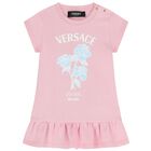 Younger Girls Pink Logo Dress, 1, hi-res