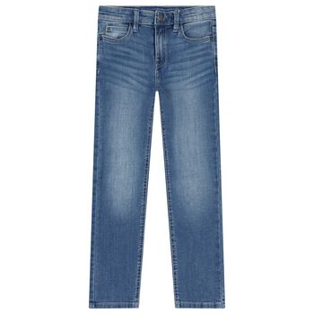Boys Blue Logo Denim Jeans