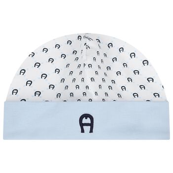 Baby Boys Blue & White Logo Hat