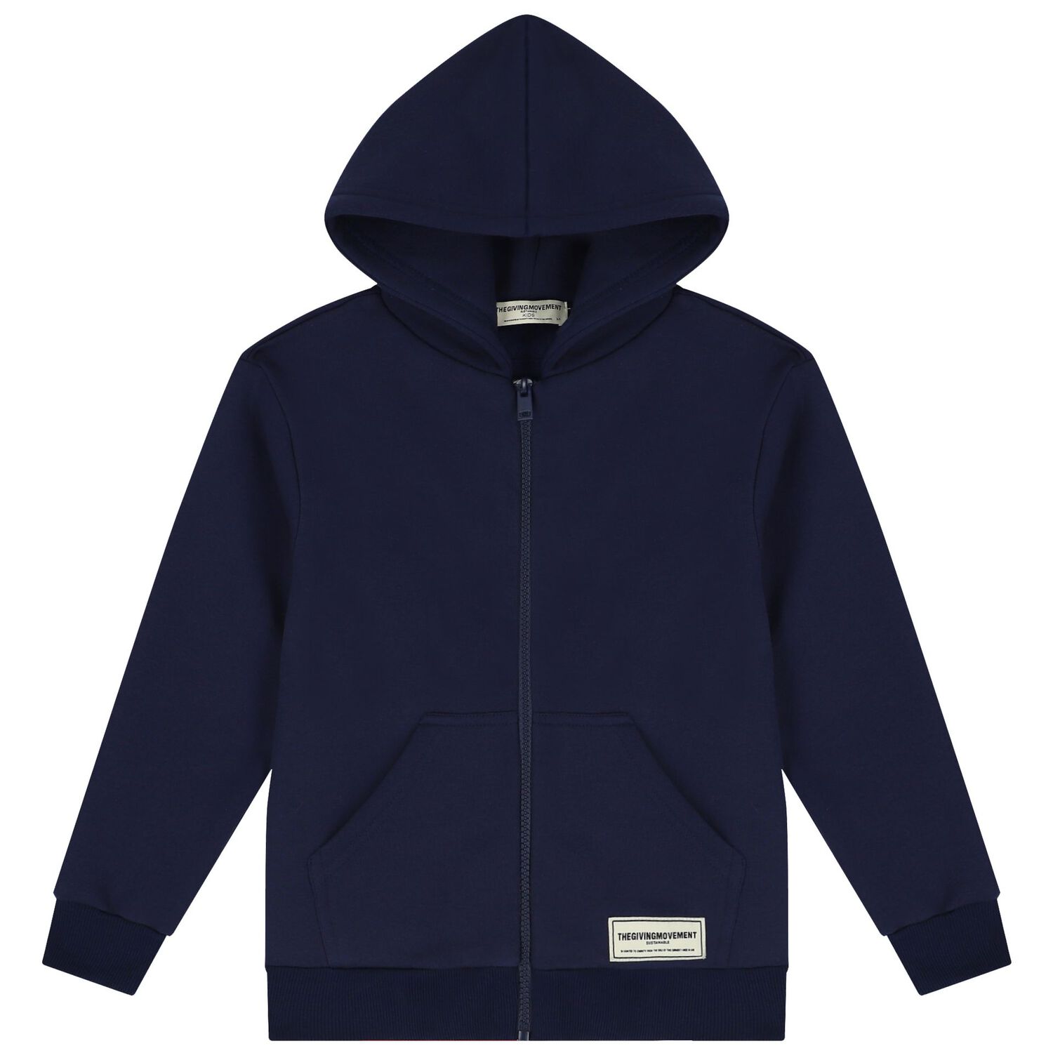 Navy Logo Hooded Zip Up Top, 1, hi-res