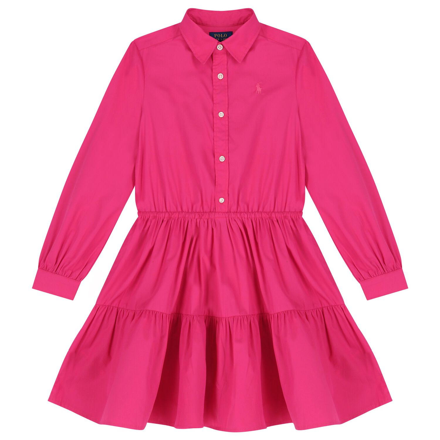 فستان بنات بالشعار باللون الزهري, 1, hi-res