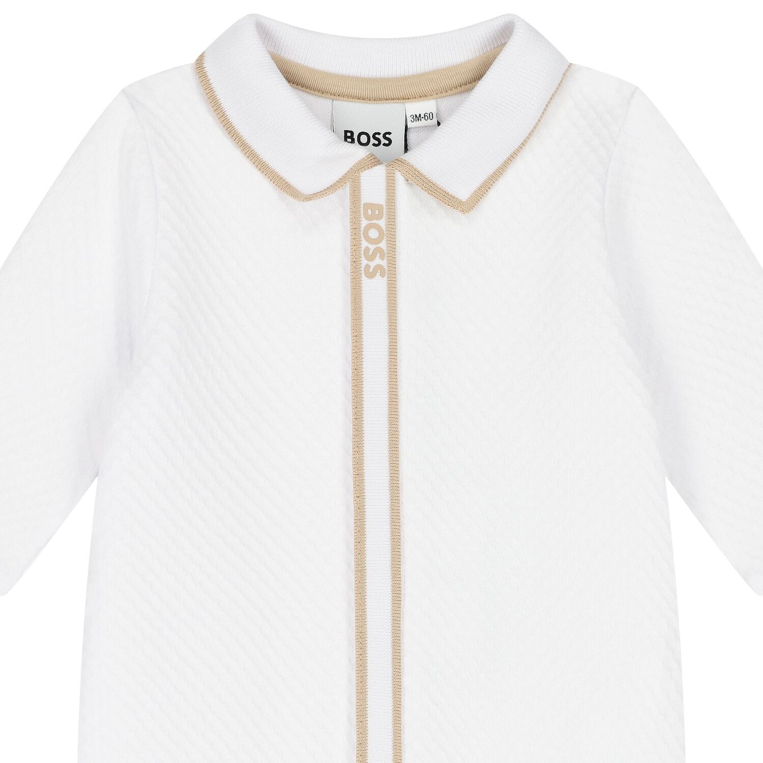 Baby Boys White Logo Babygrow, 1, hi-res