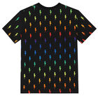 تيشيرت بالشعار باللون الأسود للأولاد, 1, hi-res