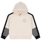 Boys Beige Logo Hooded Top, 1, hi-res